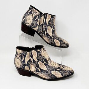 Sam Edelman Womens Reptile Print Faux Leather Side zip Bootie Size 10